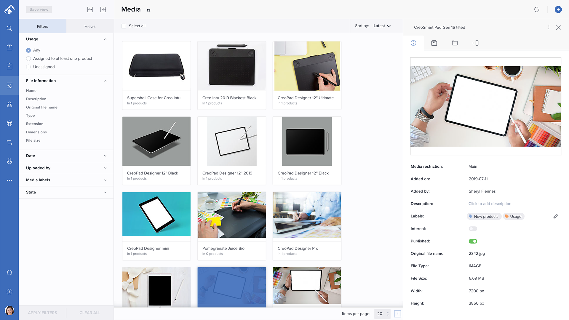 screenshot of Bluestone PIM